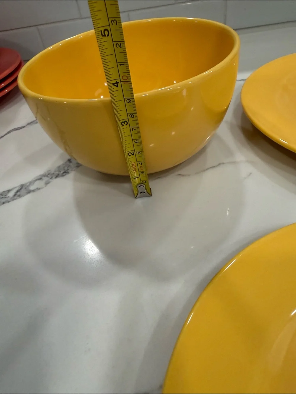 Yellow Vista 6.5” Bowl and Two 9” Plate Dinnerware